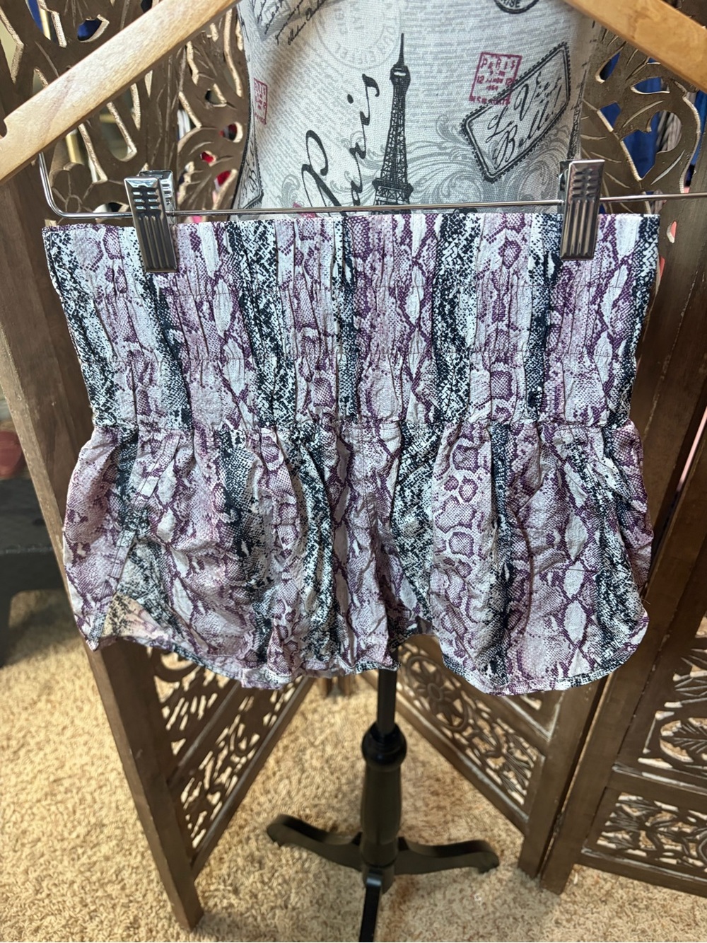 Python-Print Flowy Shorts - Purple
